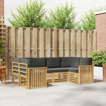 Utomhussoffset 6 pcs Vit och antracit 245 x 128,5 x 73 cm