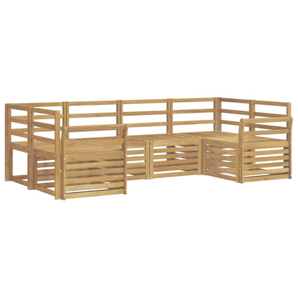 Utomhussoffset 6 pcs Vit 245 x 130,5 x 73 cm Massivt Akaciaträ