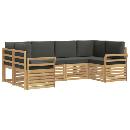 Utomhussoffset 6 pcs Vit och antracit 245 x 130,5 x 73 cm