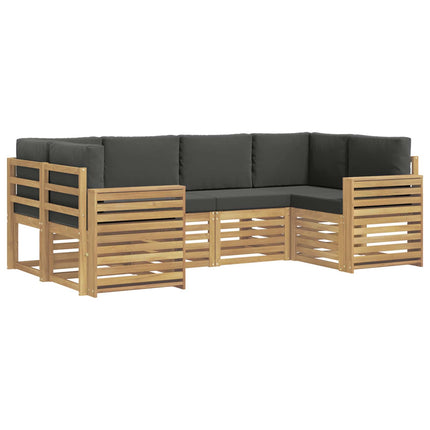 Utomhussoffset 6 pcs Vit och antracit 245 x 132,5 x 73 cm