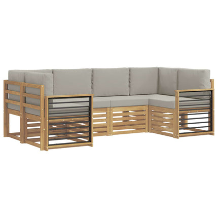 Sektionsoffgrupp 6 pcs Vit och ljusgrå 245 x 128,5 x 73 cm