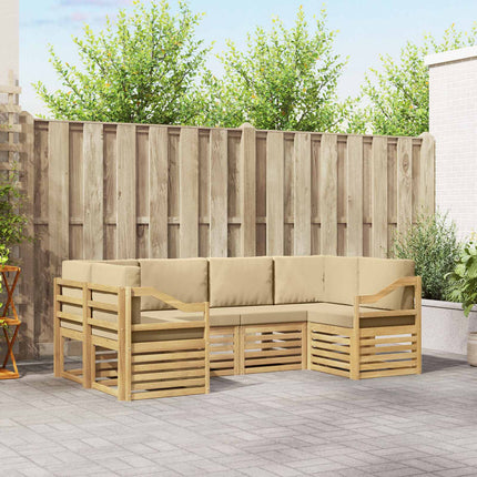 Sektionsoffgrupp 6 pcs Vit och Beige 245 x 126,5 x 73 cm