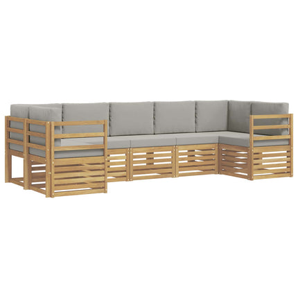 Sektionsoffgrupp 7 pcs Vit och ljusgrå 304 x 126,5 x 73 cm