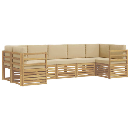 Sektionsoffgrupp 7 pcs Vit och Beige 304 x 126,5 x 73 cm