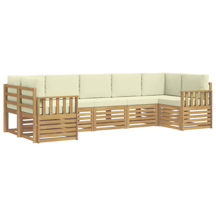 Utomhussoffset 6 pcs Vit och grädde 304 x 128,5 x 73 cm