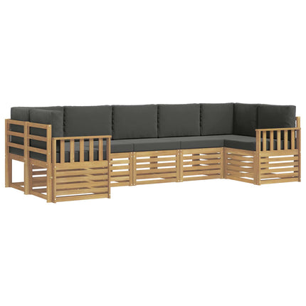 Utomhussoffset 6 st Vit och Antracit Polyester