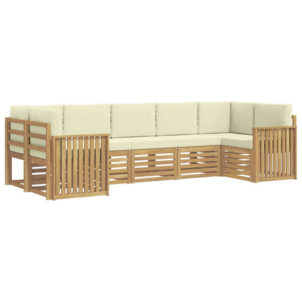 Utomhussoffset 7 pcs Vit och grädde 304 x 128,5 x 73 cm
