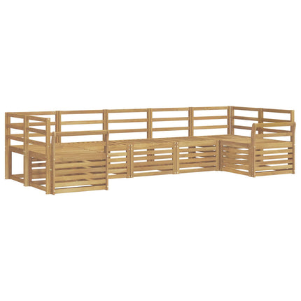 Utomhussoffset 7 pcs Vit 304 x 130,5 x 73 cm Massivt Akaciaträ