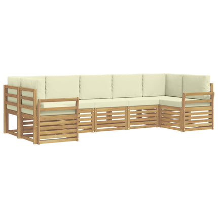 Utomhussoffset 7 pcs Vit och grädde 304 x 130,5 x 73 cm