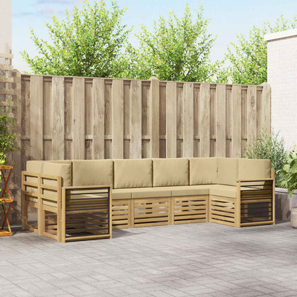 Sektionsoffgrupp 7 pcs Vit och Beige 304 x 128,5 x 73 cm