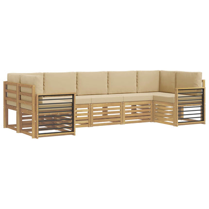 Sektionsoffgrupp 7 pcs Vit och Beige 304 x 128,5 x 73 cm