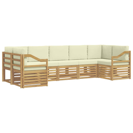 Sektionsoffgrupp med kudde 7 pcs Vit och grädde Polyester