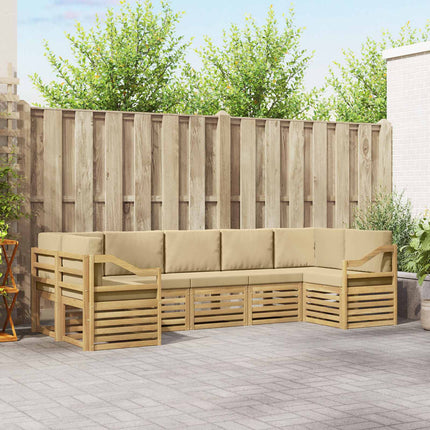 Sektionsoffgrupp 7 pcs Vit och Beige 304 x 126,5 x 73 cm