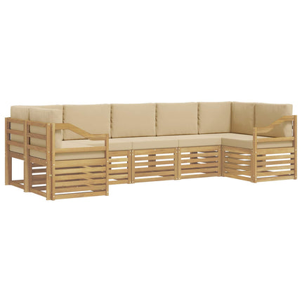 Sektionsoffgrupp 7 pcs Vit och Beige 304 x 126,5 x 73 cm