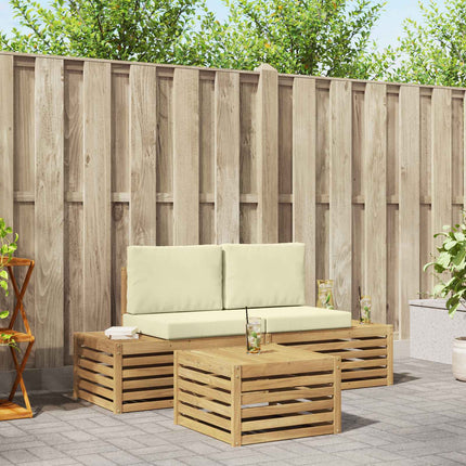 Utomhussoffset med kudde Vit 59 x 59 x 37 cm Polyester
