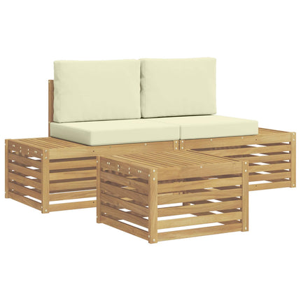 Utomhussoffset med kudde Vit 59 x 59 x 37 cm Polyester