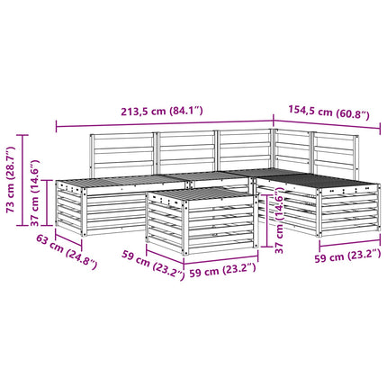 Utomhussoffset 5 Stycke Vit