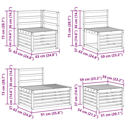 Utomhussoffset 5 Stycke Vit