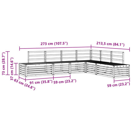 Utomhussoffset 6 Stycke Vit