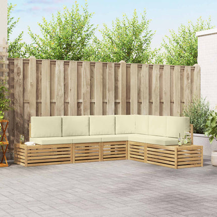 Utomhussoffset med kudde Vit 273 x 213,5 x 73 cm Polyester