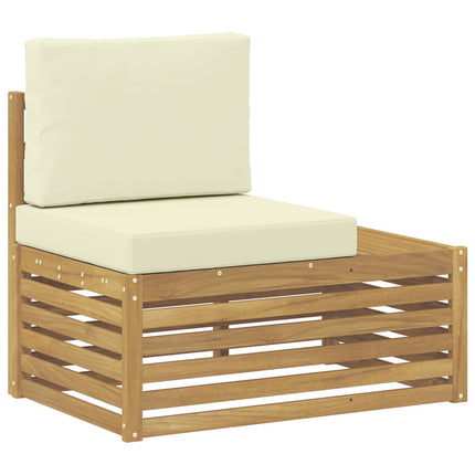 Utomhussoffset med kudde Vit 273 x 213,5 x 73 cm Polyester