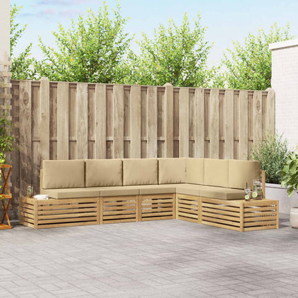 Utomhussoffset med kudde 6 Stycke Vit och Beige