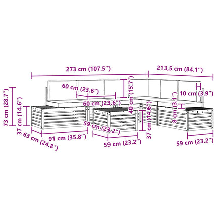 Soffgrupper 6 Stycke 59 x 59 x 37 cm
