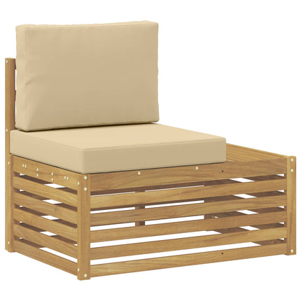 7 st Utomhussoffset Polyester Vit och Beige