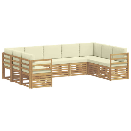 Utomhussoffset 9 st Vit och grädde Polyester