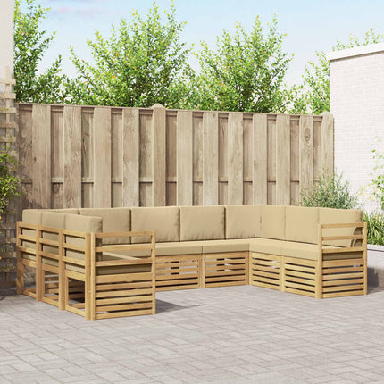 Sektionsoffgrupp 9 pcs Vit och Beige 304 x 185,5 x 73 cm