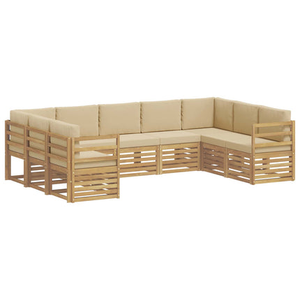 Sektionsoffgrupp 9 pcs Vit och Beige 304 x 185,5 x 73 cm