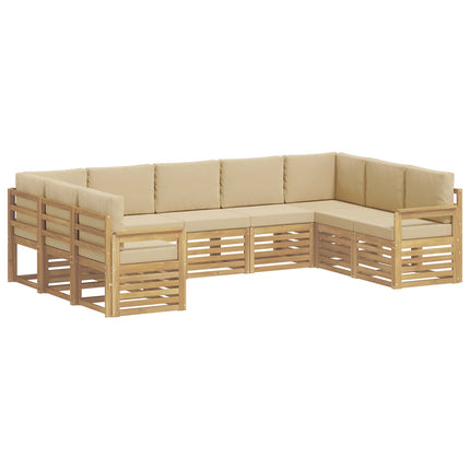 Utomhussoffset 7 st Vit och beige Polyester