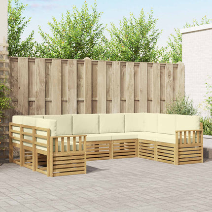 Utomhussoffset 7 pcs Vit och grädde 304 x 128,5 x 73 cm