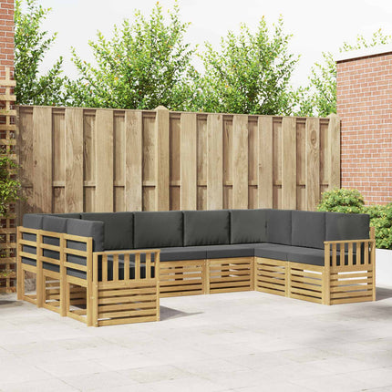 Utomhussoffset 7 pcs Vit och Antracit 304 x 128,5 x 73 cm