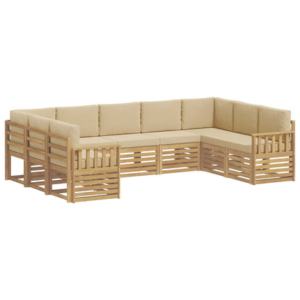 Utomhussoffset 7 pcs Vit och beige 304 x 128,5 x 73 cm