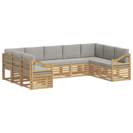 Sektionsoffgrupp 9 pcs Vit och ljusgrå 304 x 185,5 x 73 cm
