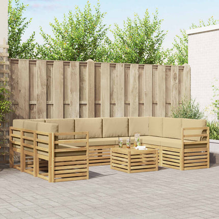 Soffgrupper 10 pcs Vit och Beige 59 x 59 x 37 cm Polyester