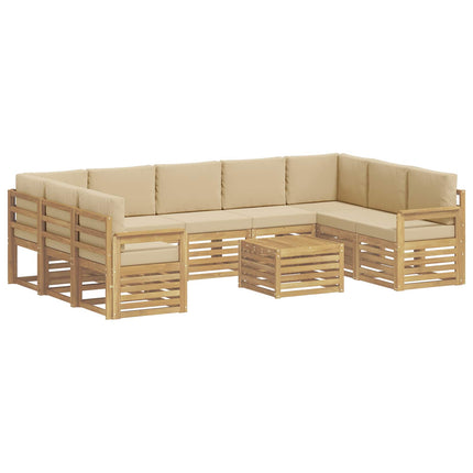Utomhussoffset 10 st Vit och beige Polyester