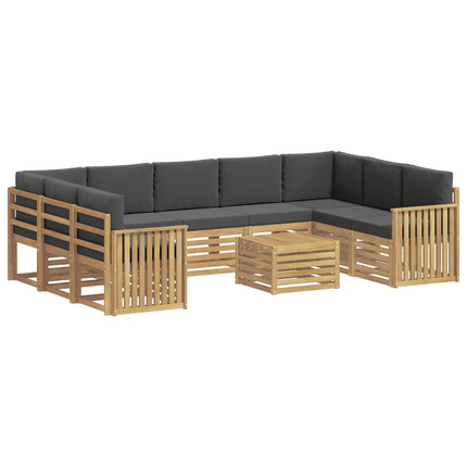 Utomhussoffset 10 pcs Vit och antracit 59 x 59 x 37 cm