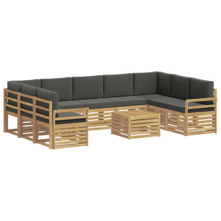 Utomhussoffset 10 pcs Vit och antracit 59 x 59 x 37 cm