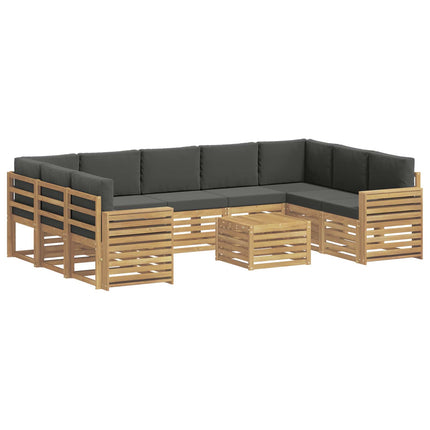 Utomhussoffset 10 pcs Vit och antracit 59 x 59 x 37 cm