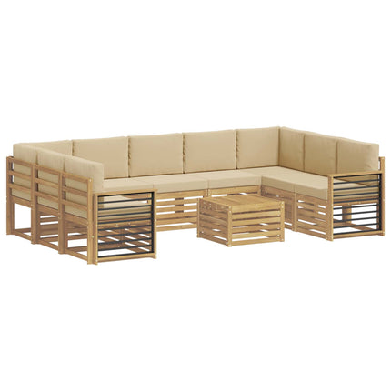 Soffgrupper 10 pcs Vit och Beige 59 x 59 x 37 cm Polyester