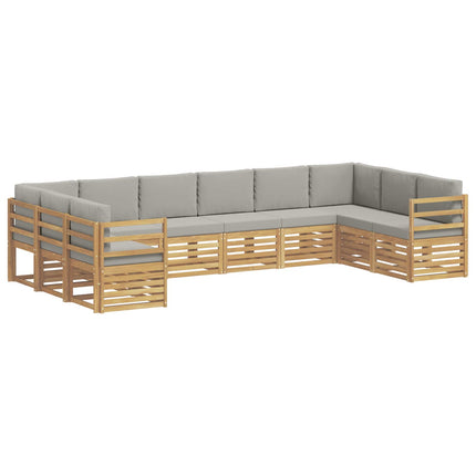 Sektionsoffgrupp 10 pcs Vit och ljusgrå 363 x 185,5 x 73 cm