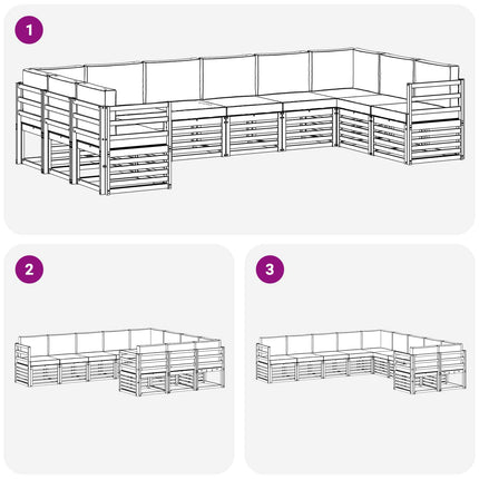Sektionsoffgrupp 10 pcs Vit och Beige 363 x 185,5 x 73 cm