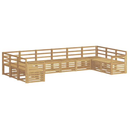 Utomhussoffset 10 pcs Vit 363 x 187,5 x 73 cm Massivt Akaciaträ