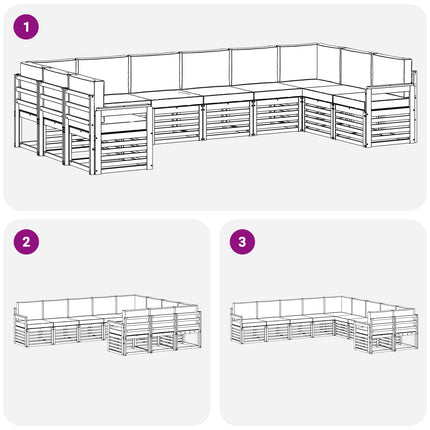 Utomhussoffset 7 pcs Vit och Antracit 363 x 187,5 x 73 cm