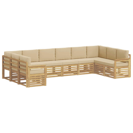 Utomhussoffset 7 pcs Vit och beige 363 x 187,5 x 73 cm