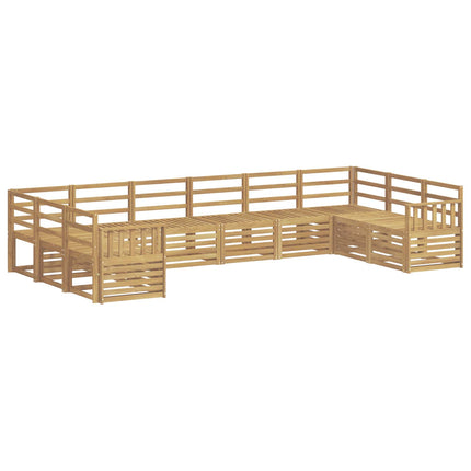 Utomhussoffset 10 pcs Vit 363 x 187,5 x 73 cm Massivt Akaciaträ