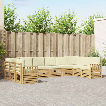 Utomhussoffset 7 pcs Vit och grädde 363 x 187,5 x 73 cm