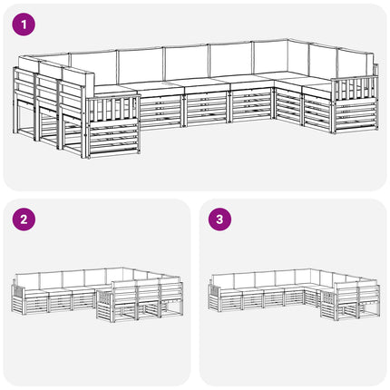 Utomhussoffset 7 pcs Vit och grädde 363 x 187,5 x 73 cm